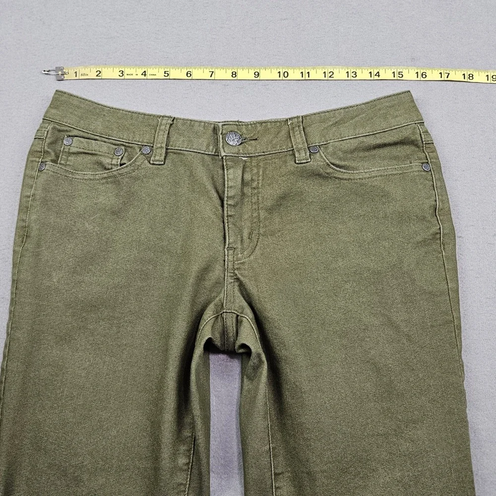 prAna Kara Jean Womens Sz 8 29 Olive Green Organic Cotton Stretch Slim Leg Pants
